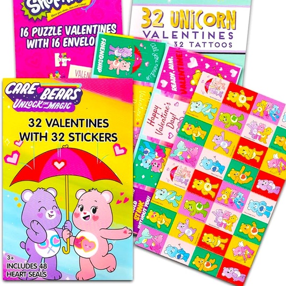 Care Bears Valentine's: 32 Cards and Stickers - Picture 2 of 6